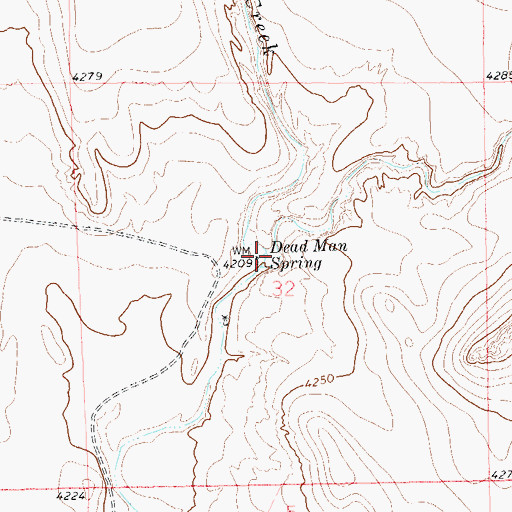Topographic Map of Dead Man Spring, CO