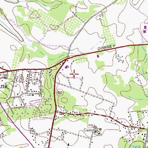 Topographic Map of Baltimore-Washington International Commerce Park, MD