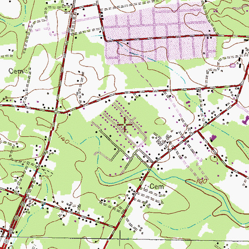 Topographic Map of Danza Village, MD