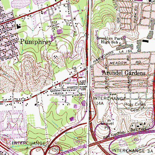 Topographic Map of Hammonds Lane Nursing Home, MD
