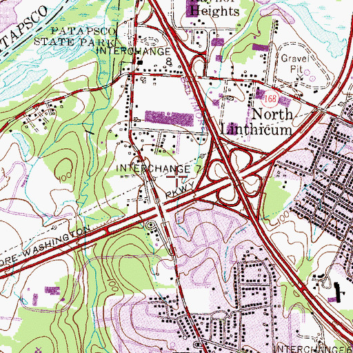 Topographic Map of Hammonds South Industrial Park, MD