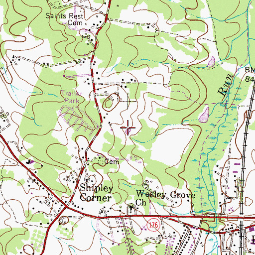 Topographic Map of Hanover Post Office, MD