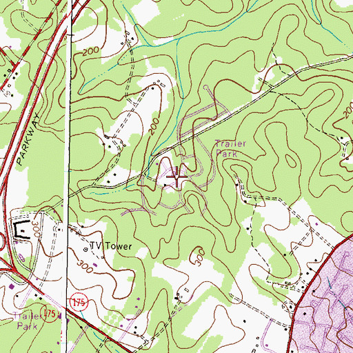 Topographic Map of Holiday Mobile Home Estates, MD