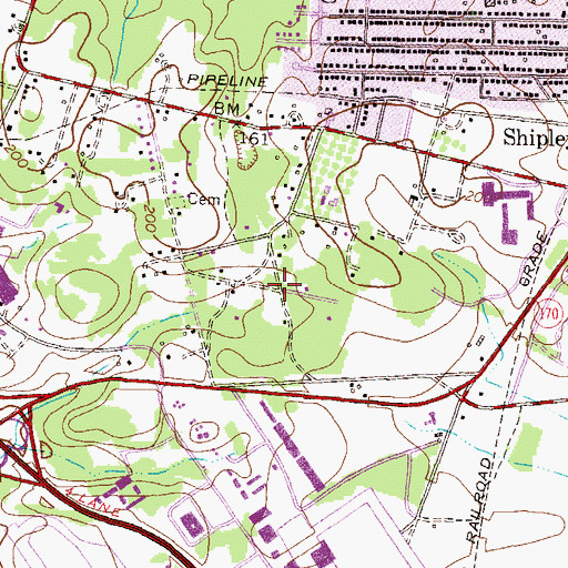 Topographic Map of Homeland Park, MD