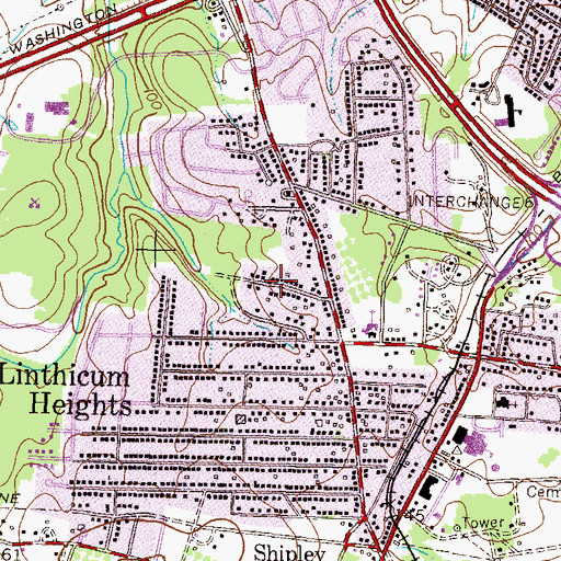 Topographic Map of Kingston Heights, MD