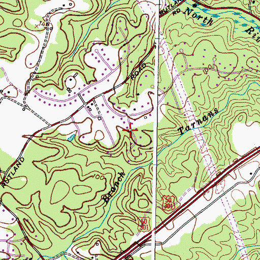 Topographic Map of Lavall Woods, MD