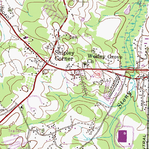 Topographic Map of Leeds, MD