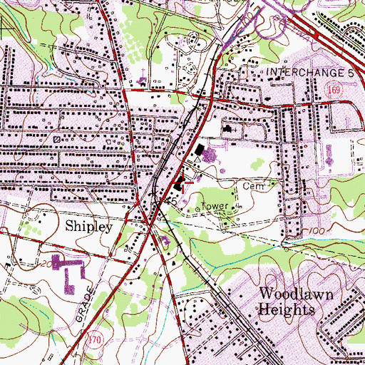 Topographic Map of Linthicum Heights Post Office, MD