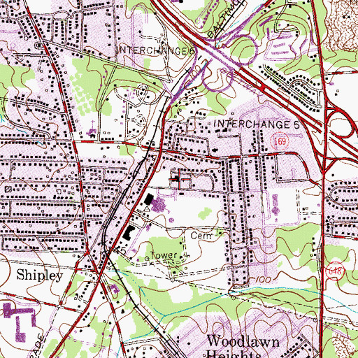 Topographic Map of Linthicum Heights United Methodist Church, MD