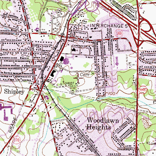Topographic Map of Linthicum Oaks, MD