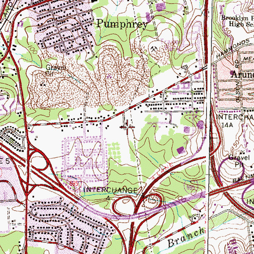 Topographic Map of Lynnbrook, MD