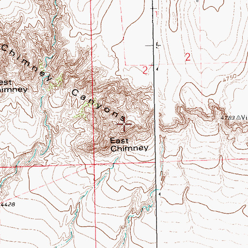 Topographic Map of East Chimney, CO
