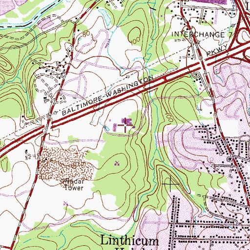 Topographic Map of Maritime Marine Training School, MD