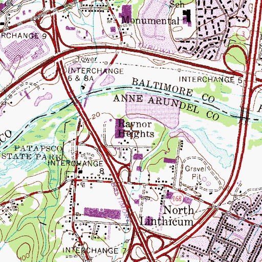 Topographic Map of Oregon Industrial Park, MD