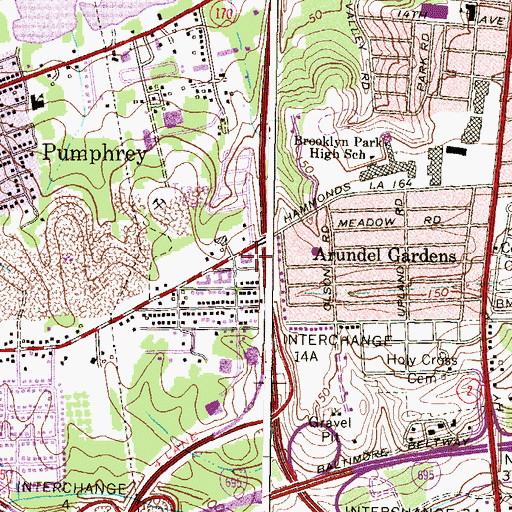 Topographic Map of Resurrection Lutheran Church, MD