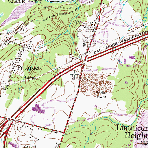 Topographic Map of Sachs Industrial Park, MD