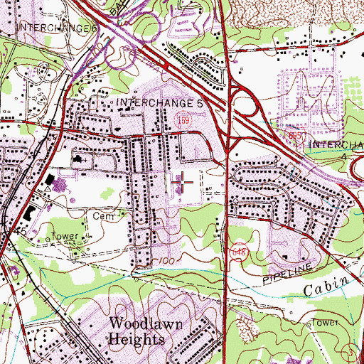 Topographic Map of Saint Philip Neri Catholic Church, MD