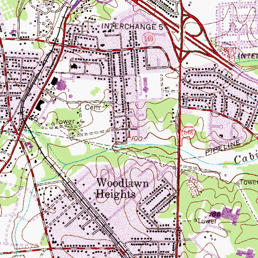 Topographic Map of Shirley Estates, MD