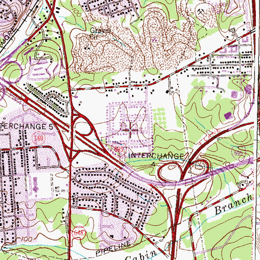 Topographic Map of Sunnyfield Estates, MD