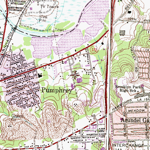 Topographic Map of Terrace View Estates, MD