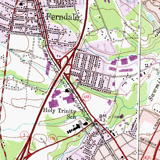 Topographic Map of Church of Christ, MD