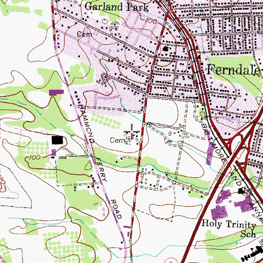 Topographic Map of Cromwell Farms, MD
