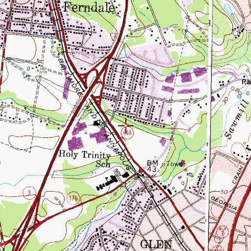 Topographic Map of Cromwell Fields Shopping Center, MD