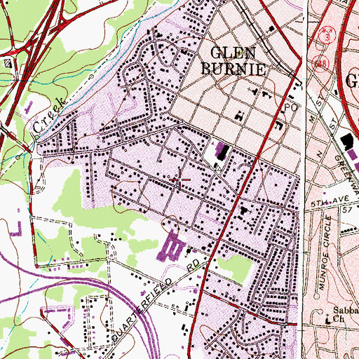 Topographic Map of Glen Burnie Heights, MD