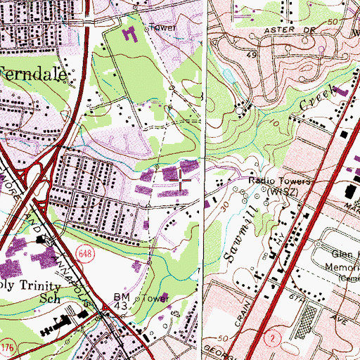 Topographic Map of Glen Burnie Industrial Park, MD