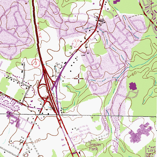 Topographic Map of Greentree, MD