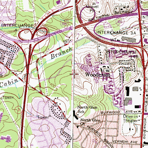 Topographic Map of Heritage Hill, MD
