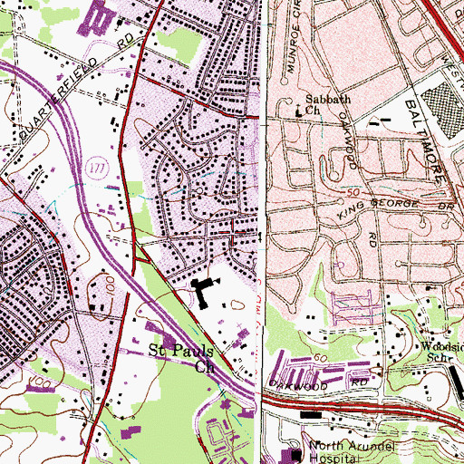 Topographic Map of Lehigh, MD