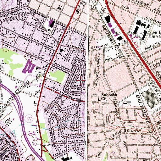Topographic Map of Monroe Gardens, MD