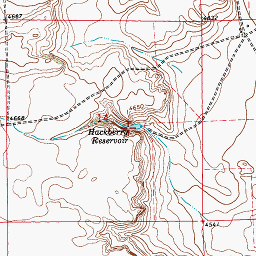 Topographic Map of Hackberry Reservoir, CO