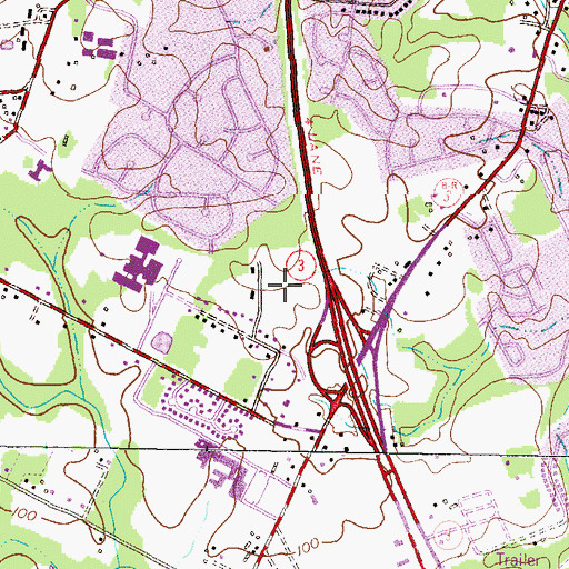 Topographic Map of Parkwood, MD