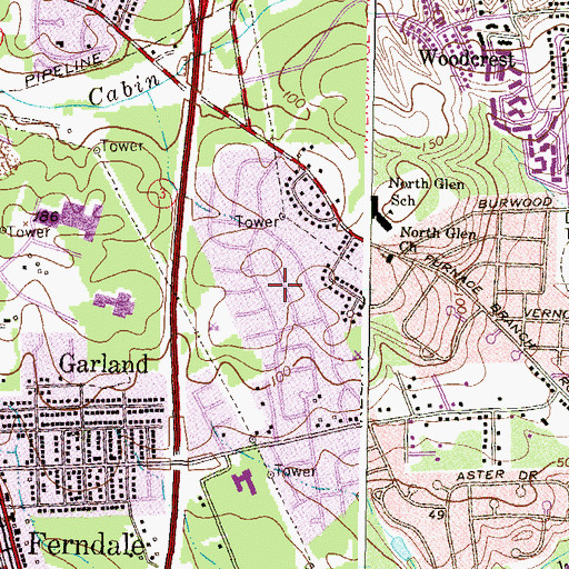 Topographic Map of Pleasantville, MD