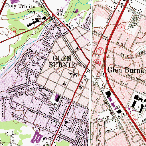 Topographic Map of Saint Albans Episcopal Church, MD