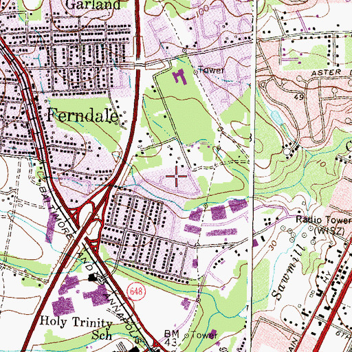 Topographic Map of Trevor Woods, MD