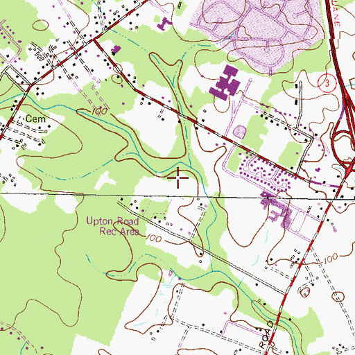 Topographic Map of Upton Read Park, MD