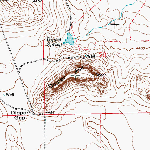 Topographic Map of Dipper Hill, CO