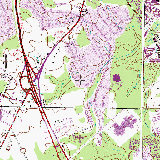 Topographic Map of Village Square, MD