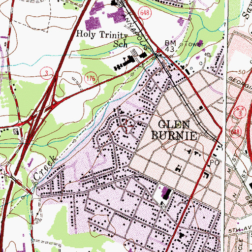 Topographic Map of Willowdale, MD