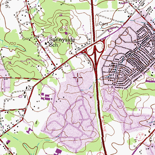 Topographic Map of Woodside Square, MD