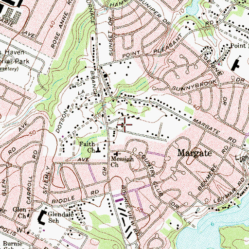 Topographic Map of Arundel Geriatric and Convalescent Home, MD
