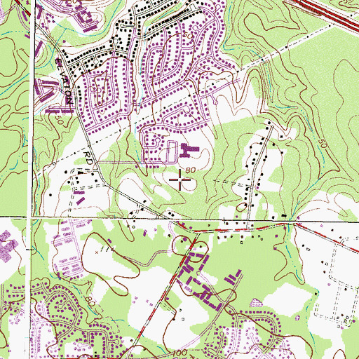 Topographic Map of Augusta Acres, MD