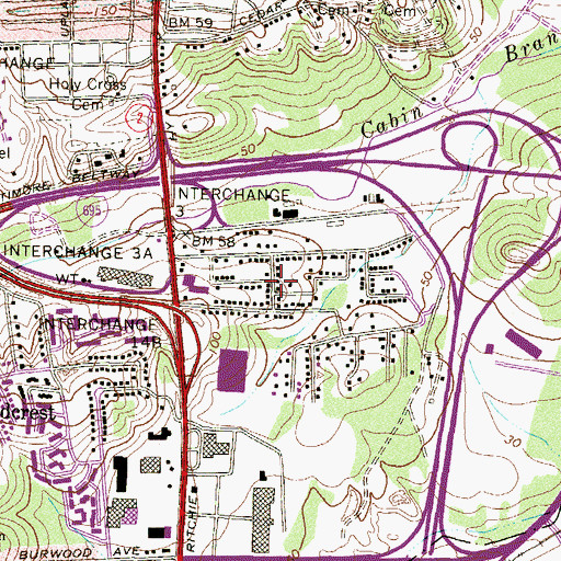 Topographic Map of Brooklyn Terrace, MD