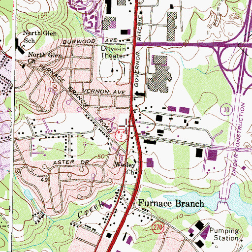 Topographic Map of Chatham Executive Office Park, MD