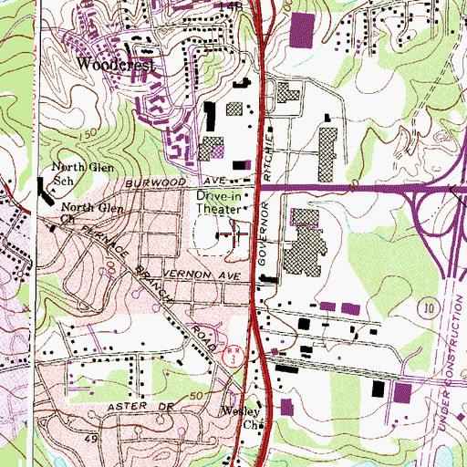Topographic Map of Chesapeake Square Shopping Center, MD