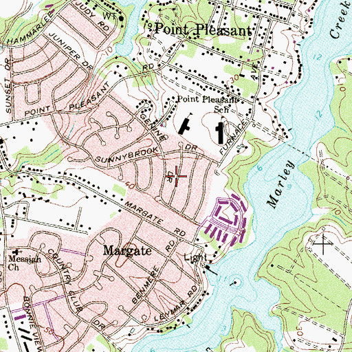 Topographic Map of Country Club Manor, MD