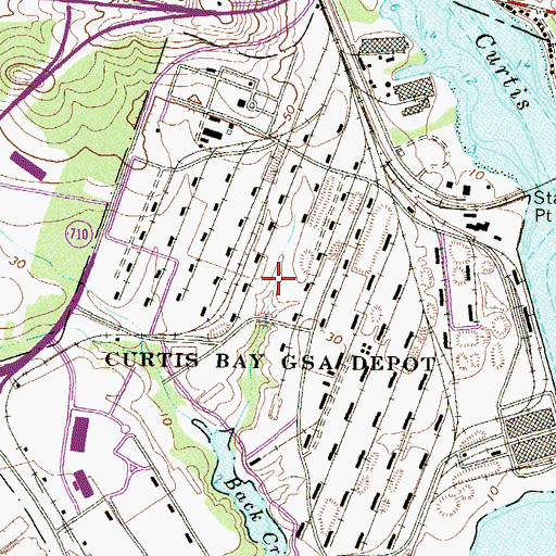 Topographic Map of Curtis Bay General Services Administration Depot, MD